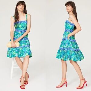 Lilly Pulitzer Casidee Cotton Dress Botanical Green In A Flutter Sz 10